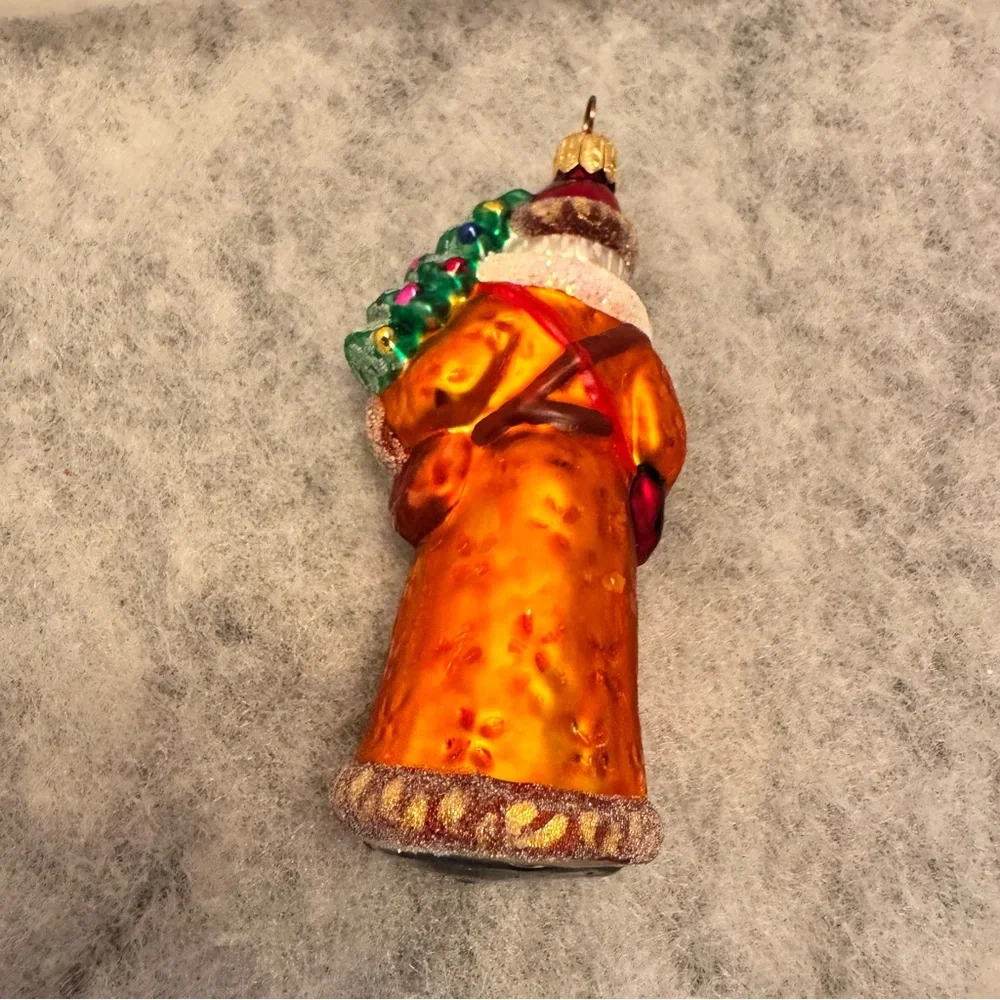 Christopher Radko Gold Balmoral Santa Christmas Ornament Vintage Orange‎ Robe